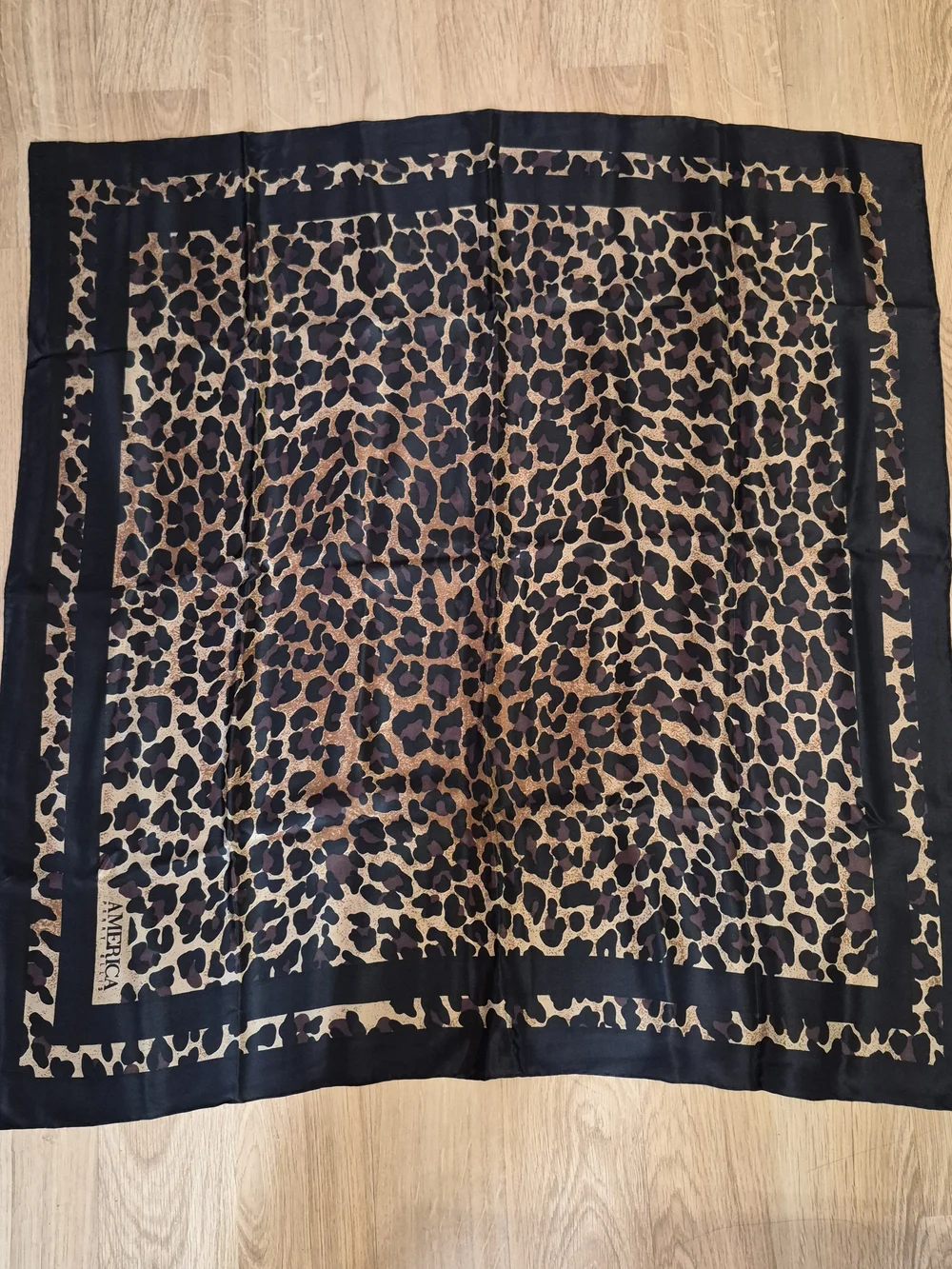 Vintage 90s Perry Ellis America Leopard Print Scarf | Logo | Classic Y2K | Anima